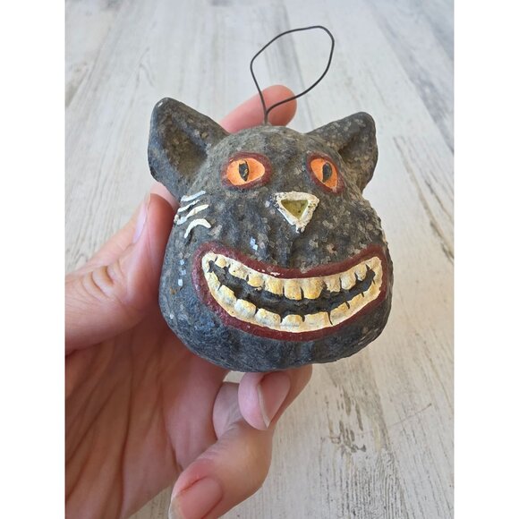 Shabby chic cat Halloween ornament vtg style - Picture 7 of 8